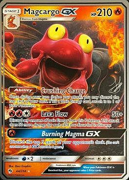 Magcargo GX [Crushing Charge | Lava Flow | Burning Magma GX] Card Front
