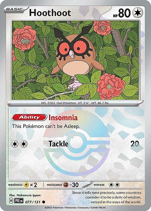 Hoothoot Card Front