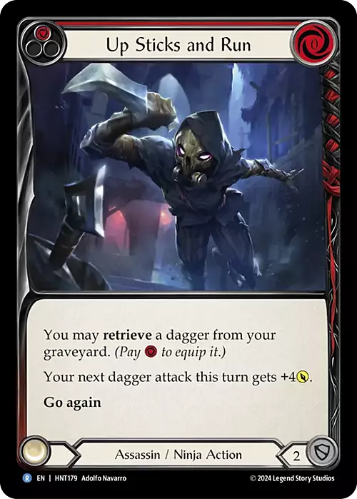 Up Sticks and Run - Red Card Front