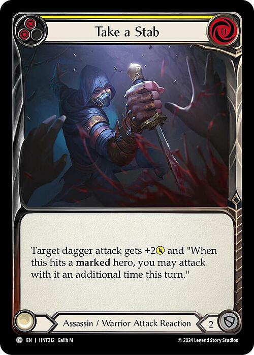 Take a Stab - Yellow Card Front