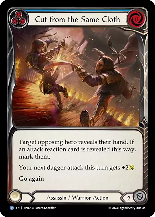 Cut from the Same Cloth - Blue Card Front