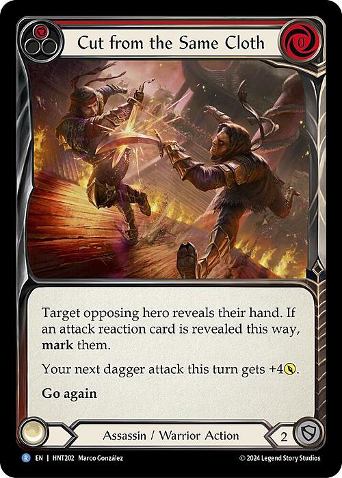 Cut from the Same Cloth - Red Card Front