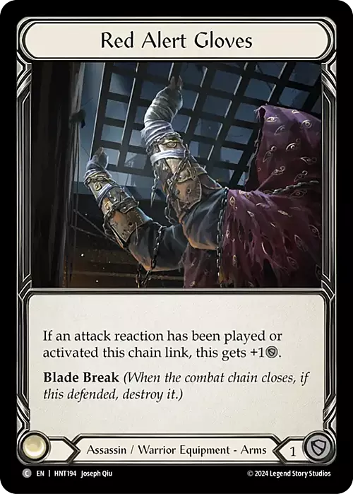 Red Alert Gloves Card Front