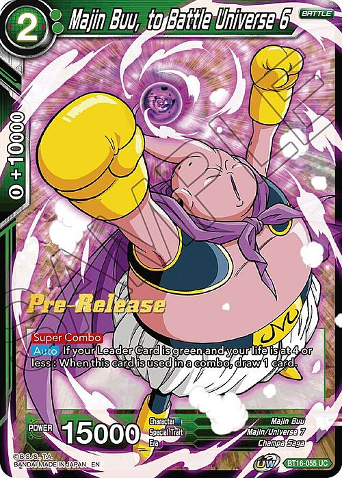 Majin Buu, to Battle Universe 6 Card Front