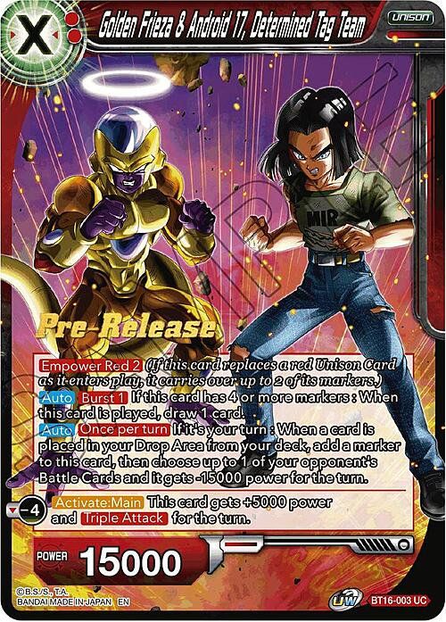 Golden Frieza & Android 17, Determined Tag Team Card Front