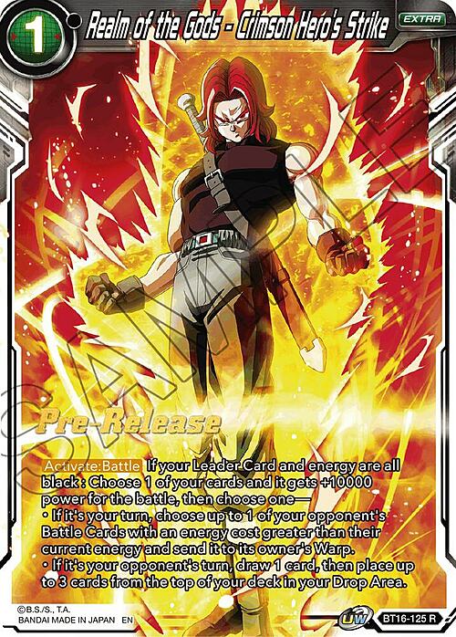 Realm of the Gods - Crimson Hero's Strike Card Front
