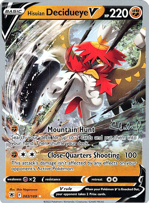Decidueye di Hisui V [Mountain Hunt | Close-Quarters Shooting] Card Front