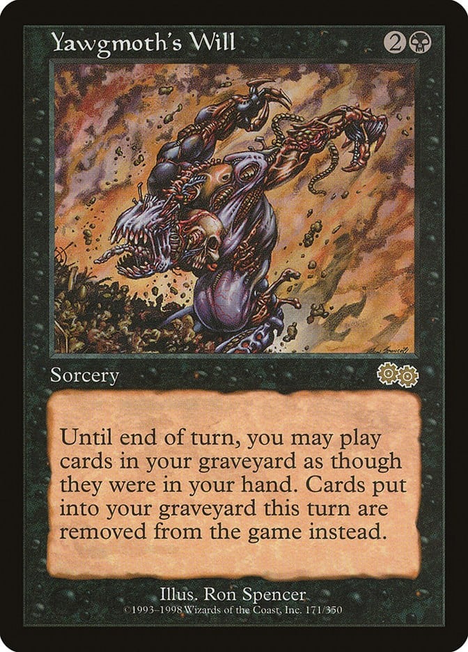 mtg yawgmoth card Yawgmoth, Thran Physician Flying #(This creature cant be blocked except by creatures with flying or reach.) # First strike #(This creature deals combat damage before creatures without first strike.) # At the beginning of your upkeep Order of Yawgmoth Card |