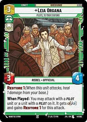 Leia Organa - Pilots, To Your Stations Card Front