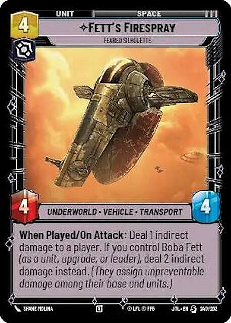 Fett's Firespray - Feared Silhouette Card Front