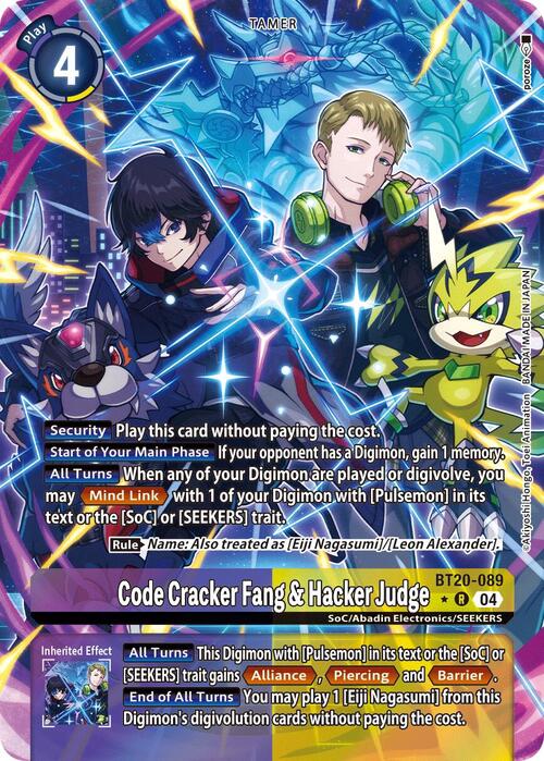 Code Cracker Fang & Hacker Judge Card Front