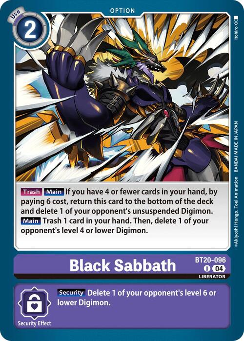 Black Sabbath Card Front