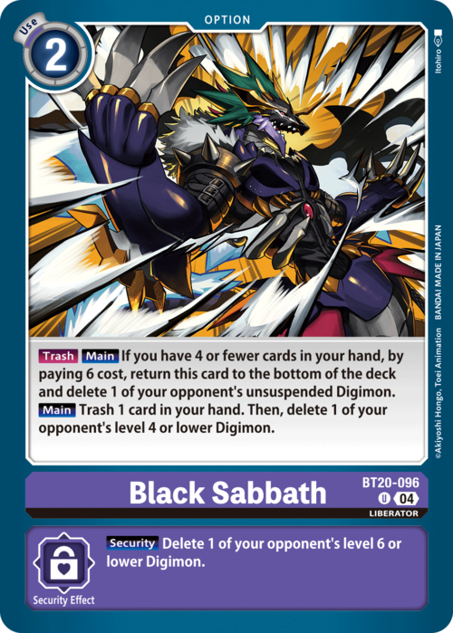 Black Sabbath Card Front