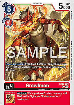 Growlmon Card Front