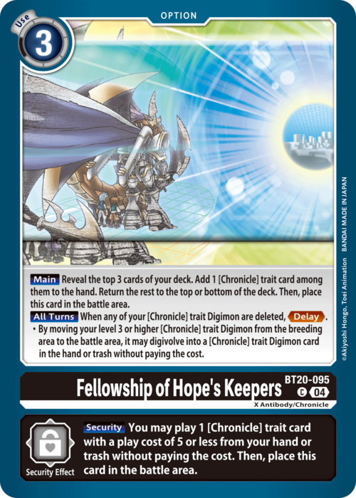Fellowship of Hope's Keepers Card Front
