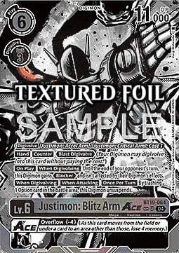 Justimon: Blitz Arm ACE Card Front