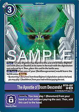 The Apostle of Doom Descends! Card Front