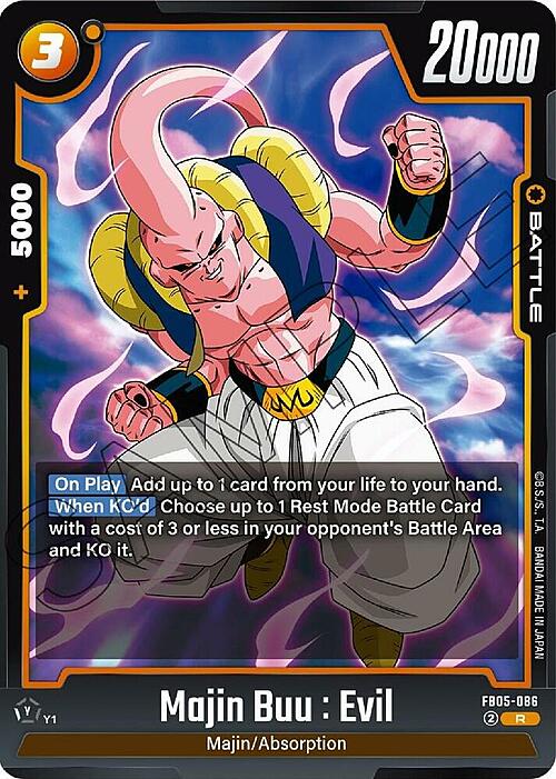 Majin Buu : Evil Card Front