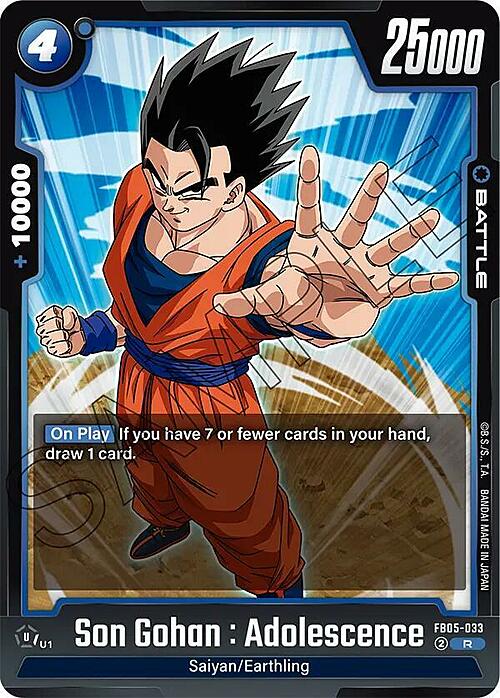 Son Gohan : Adolescence Card Front