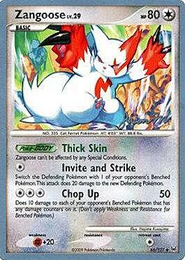 Zangoose Lv.29 Card Front