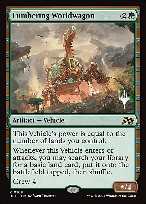 Lumbering Worldwagon Card Front