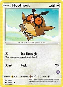 Hoothoot Card Front