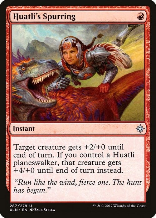 Huatli's Spurring Card Front