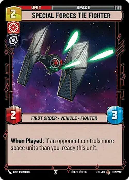 Special Forces TIE Fighter Card Front