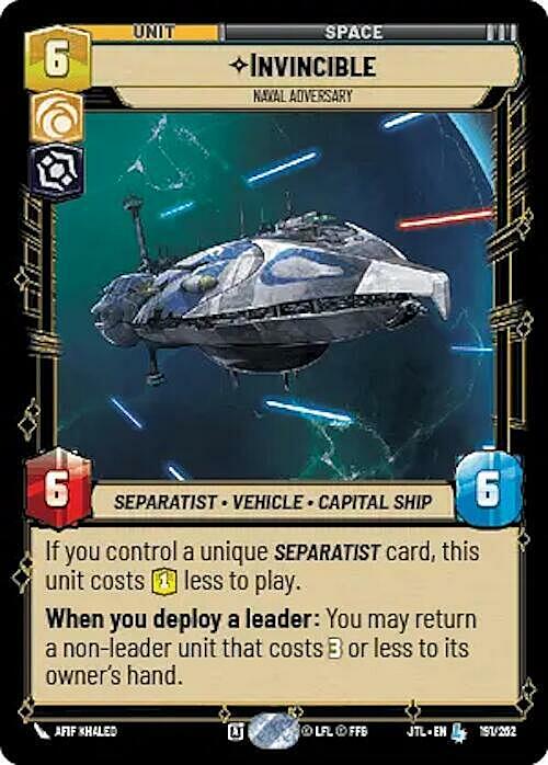 Invincible - Naval Adversary Card Front