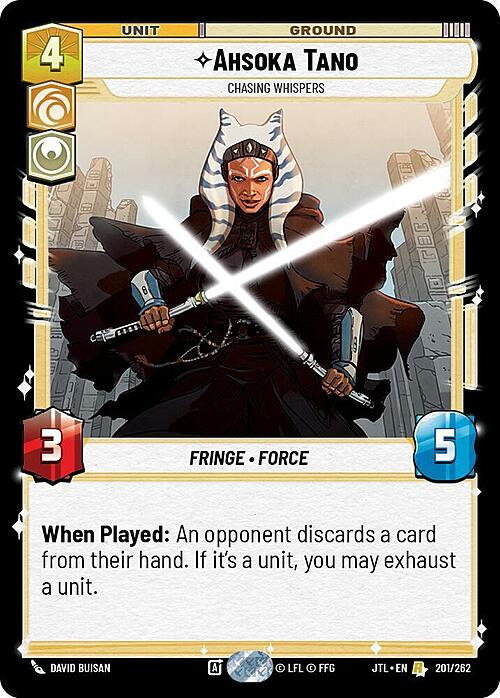 Ahsoka Tano, Insegue I Sussurri Card Front