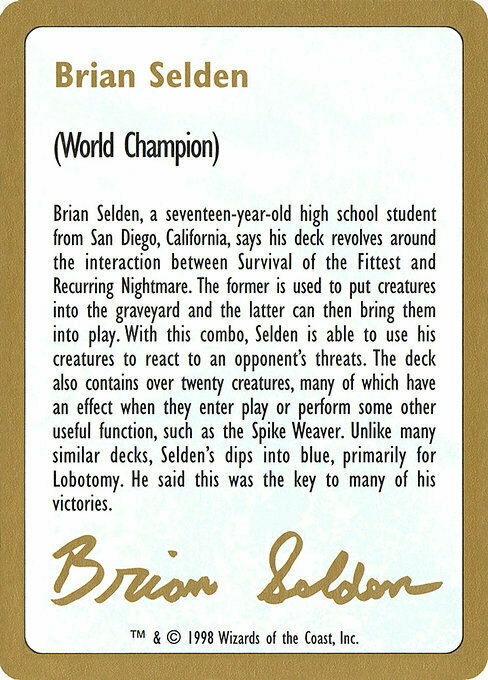 Brian Selden Bio Card Front