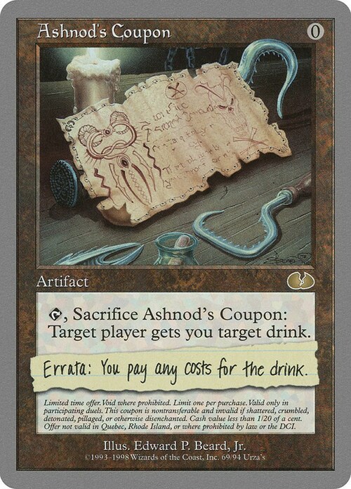 Ashnod's Coupon Card Front
