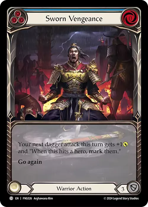 Sworn Vengeance (Blue) Card Front