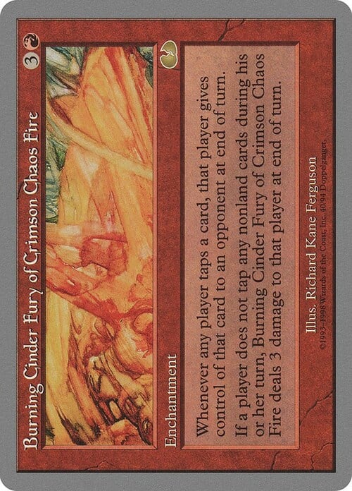 Burning Cinder Fury of Crimson Chaos Fire Card Front