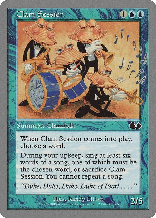 Clam Session Card Front