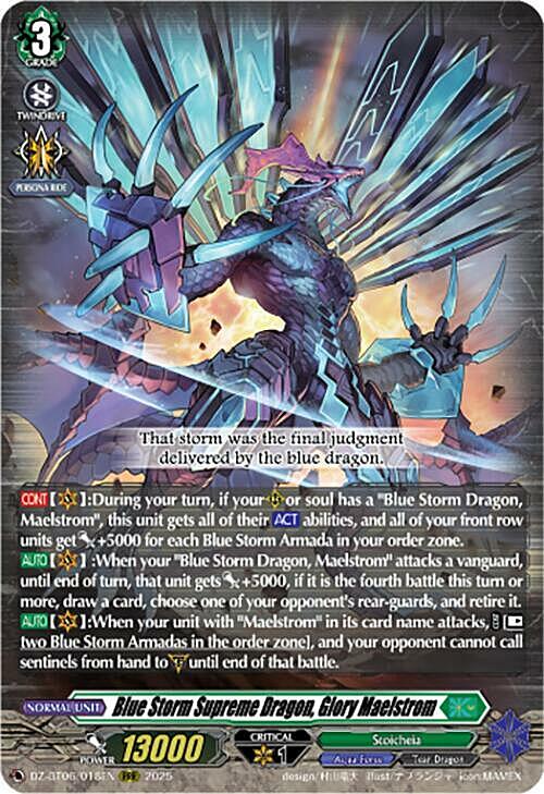 Blue Storm Supreme Dragon, Glory Maelstrom Card Front