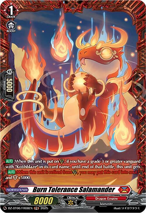 Burn Tolerance Salamander Card Front