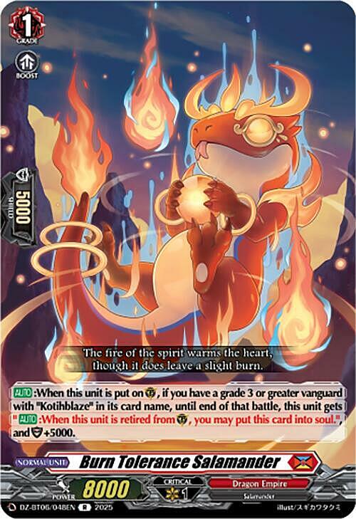 Burn Tolerance Salamander Card Front