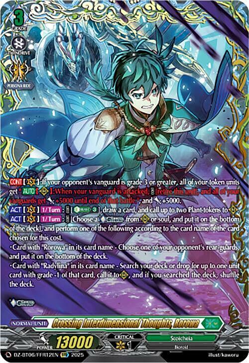 Crossing Interdimensional Thoughts, Rorowa Card Front