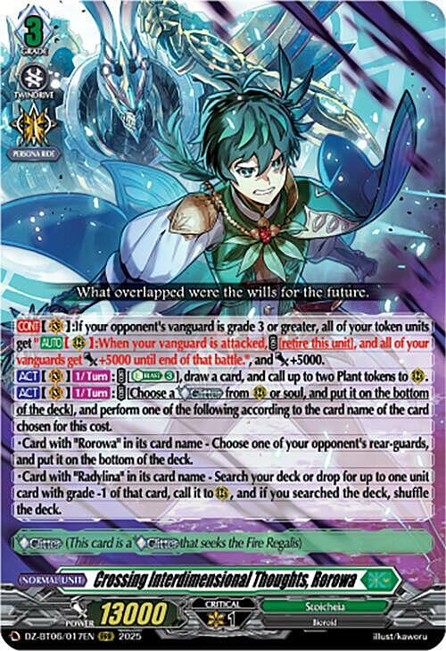 Crossing Interdimensional Thoughts, Rorowa Card Front