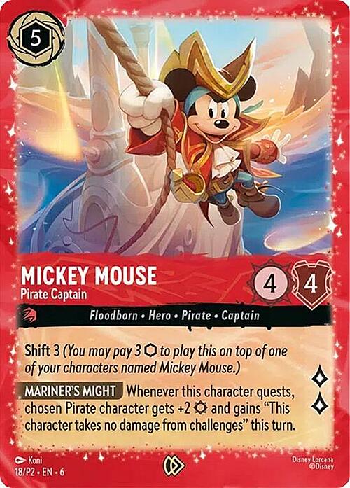Mickey Mouse - Pirate Captain Card Front