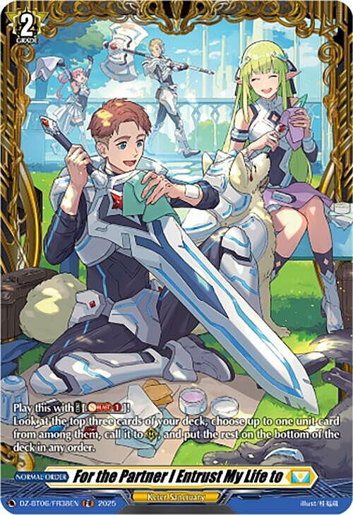 For the Partner I Entrust My Life to Card Front