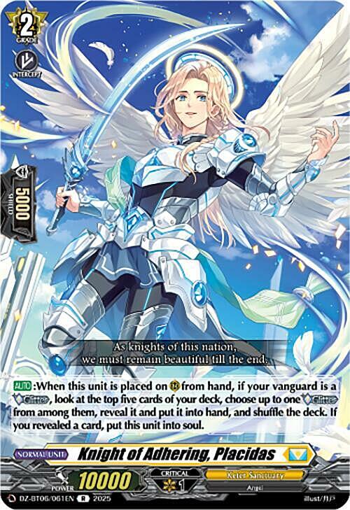 Knight of Adhering, Placidas Card Front