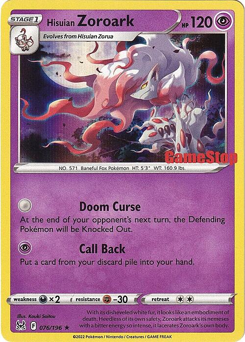 Hisuian Zoroark Card Front
