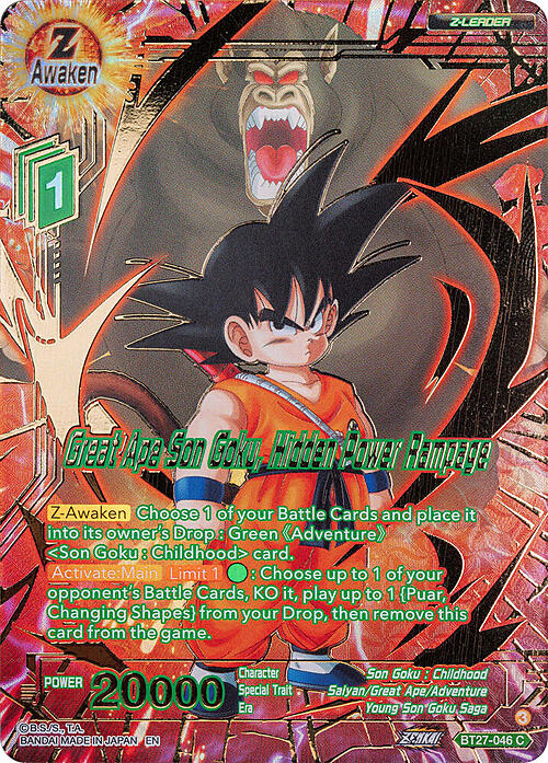 Great Ape Son Goku, Hidden Power Rampage Card Front