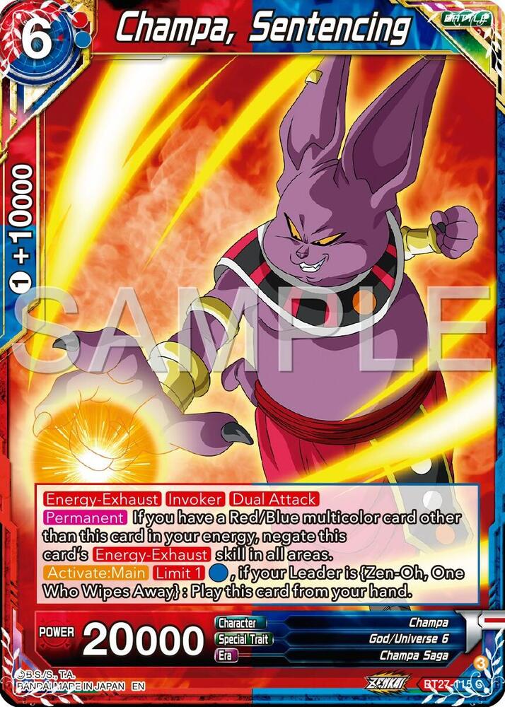 Dragon Ball Super Playing Cards - Champa Character Group Deck, Poker Size