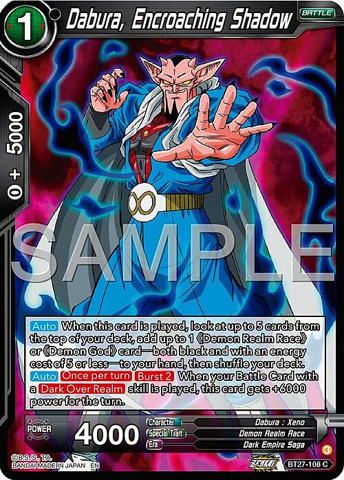 Dabura, Encroaching Shadow Card Front