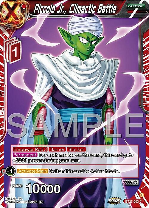 Piccolo Jr., Climactic Battle Card Front