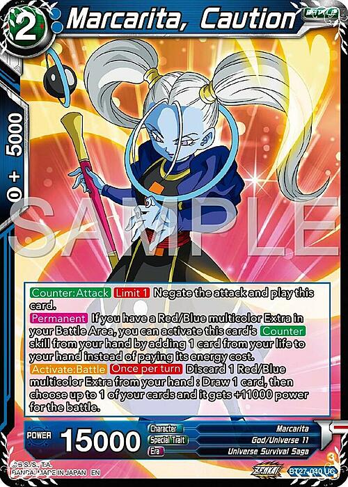 Marcarita, Caution Card Front