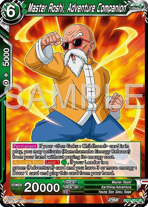 Master Roshi, Adventure Companion Card Front